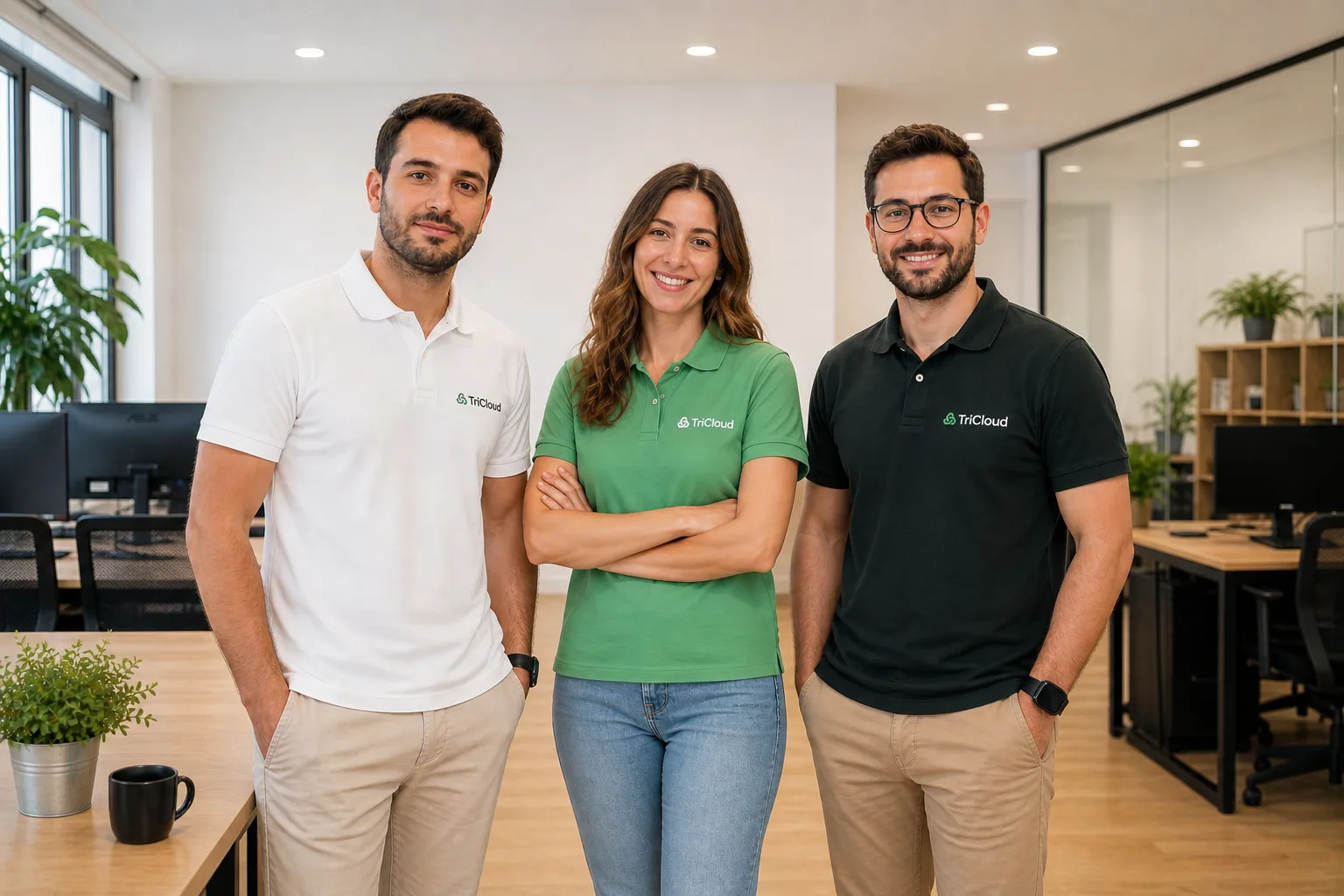 Equipo de TriCloud en su oficina de Santiponce, Sevilla